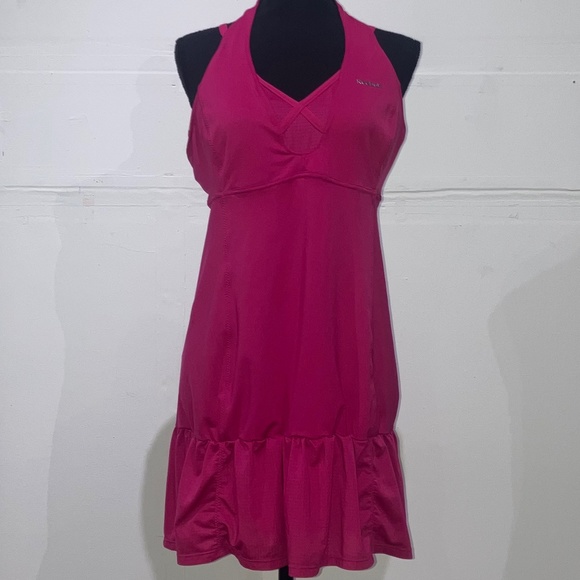Reebok Dresses & Skirts - Reebok fuchsia halter tennis dress with flounced skirt
